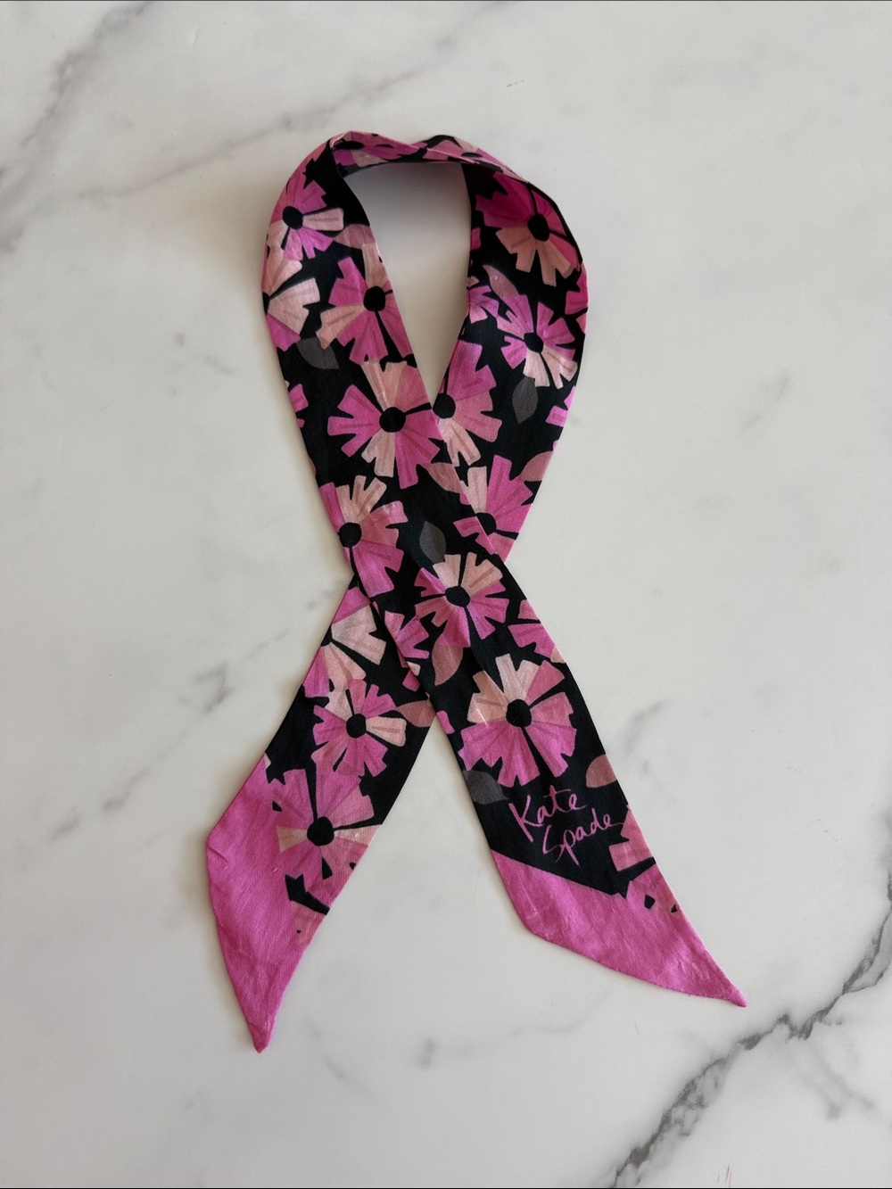 Kate Spade Floral Silk Skinny Scarf